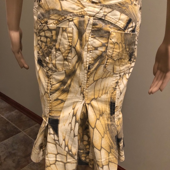COPY - Just Cavalli Jean Skirt Size 44 US 8 Midi Low Rise - Picture 4 of 16
